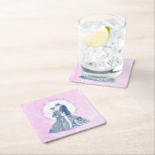 ジェーン・アイレとエドワード・ロチェスターパイロット・ピンク スクエアペーパーコースター (インサイチュ)