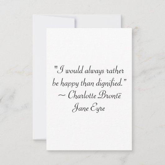 ジェーン・アイレむしろ威厳のある引用文より幸せになる サンキューカード (正面)