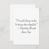 ジェーン・アイレむしろ威厳のある引用文より幸せになる サンキューカード (正面/裏面)