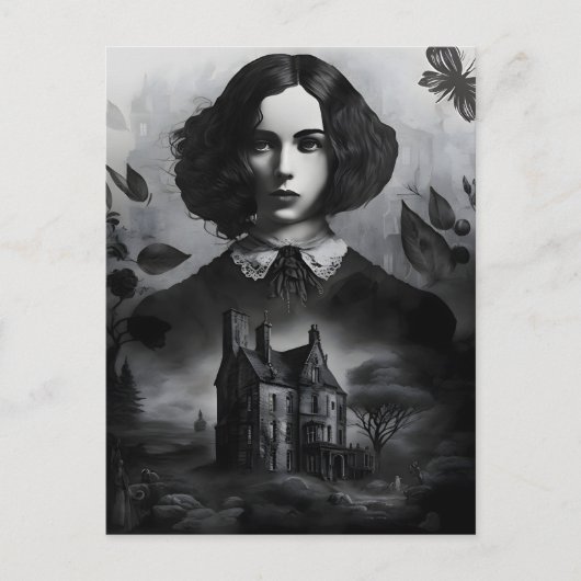ジェーン・アイレビクトリアンのゴシック様式の作家、エミリー・ブロンテ ポストカード (正面)