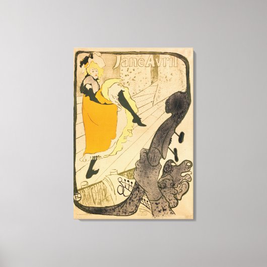 ジェーン・アヴリルbyアンリ・ド・トゥールーズ・ロートレック キャンバスプリント (正面)