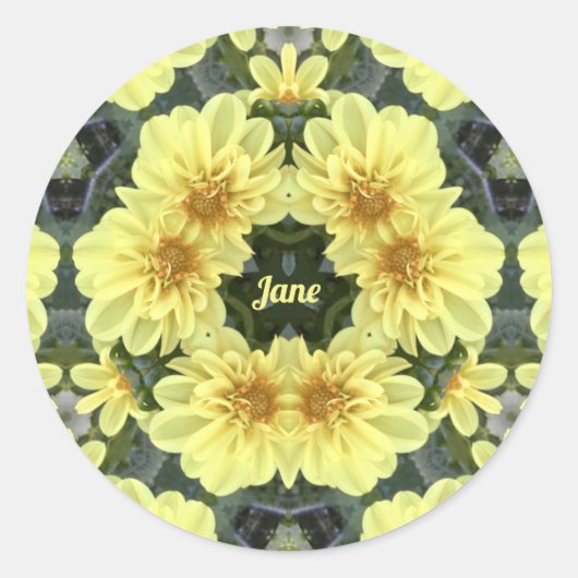 ジェーン~イースターダリアスイエローフェイスリート~ ラウンドシール (正面)