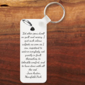 ジェーン・オースティンのシルエットとキーフレーズのキーチェーン キーホルダー (裏面)