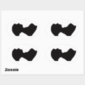 ジェーン・オースティンのシルエット オーバル ステッカー (シート)