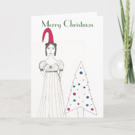 ジェーン・オースティンの女の子クリスマスのフロッピーハット… シーズンカード