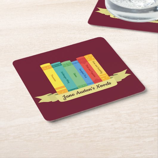 ジェーン・オースティンの小説III スクエアペーパーコースター (アングル)