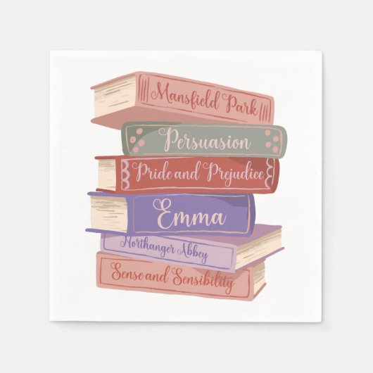 ジェーン・オースティンの小説V スタンダードカクテルナプキン (正面)