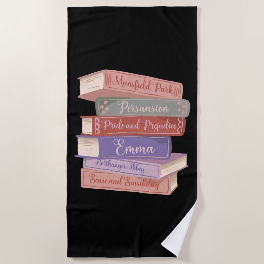 ジェーン・オースティンの小説V ビーチタオル (正面)
