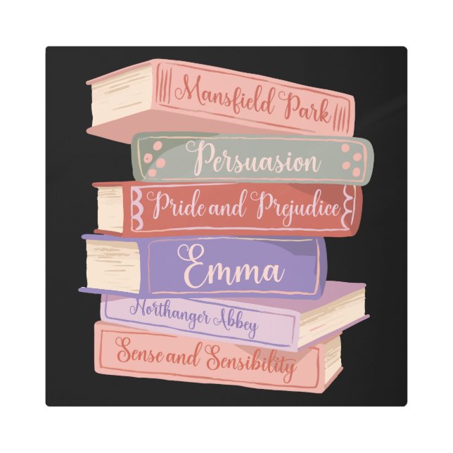 ジェーン・オースティンの小説V メタルプリント (正面)