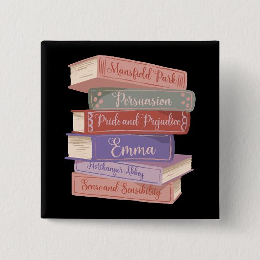 ジェーン・オースティンの小説V 缶バッジ (正面)