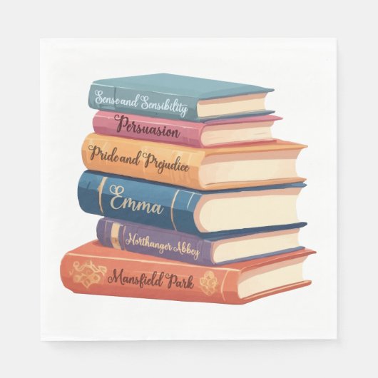 ジェーン・オースティンの小説VII スタンダードランチョンナプキン (正面)