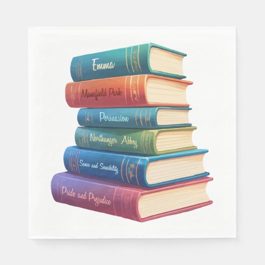 ジェーン・オースティンの小説VIII スタンダードランチョンナプキン (正面)