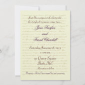 「ジェーン・オースティンの結婚式のお祝いの名言」 招待状 (裏面)
