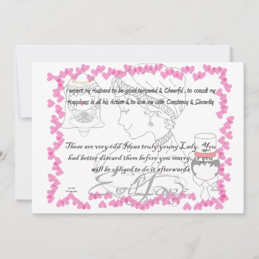 ジェーン・オースティンの結婚式の招待状 招待状 (正面)