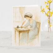 ジェーン・オースティンの250周年記念 カード (黄色い花)