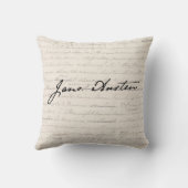 ジェーン・オースティンポートレートと原稿 クッション (裏面)