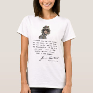 ジェーン・オースティンヴィンテージファッションプレートと本引用文 Tシャツ