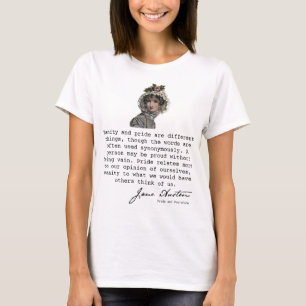 ジェーン・オースティンヴィンテージファッションプレートと本引用文 Tシャツ