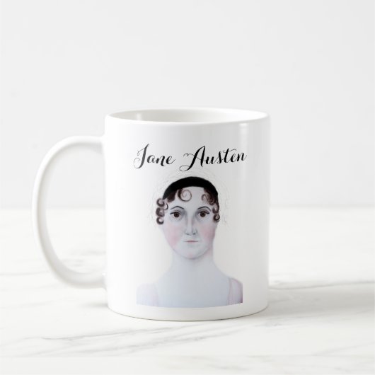 ジェーン・オースティン水彩画マグカップ コーヒーマグカップ (左)