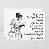 ジェーン・オースティン「よい小説の楽しみ」引用文 ポストカード (正面/裏面)