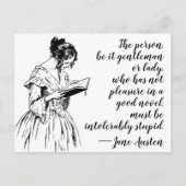ジェーン・オースティン「よい小説の楽しみ」引用文 ポストカード (正面)