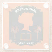 ジェーン・オースティン・イングリッシュ小説家 ガラスコースター (裏面)