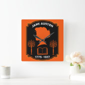ジェーン・オースティン・イングリッシュ小説家 スクエア壁時計 (ホーム)