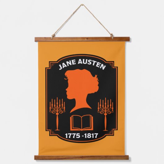 ジェーン・オースティン・イングリッシュ小説家 吊り下げ型タペストリー (正面)