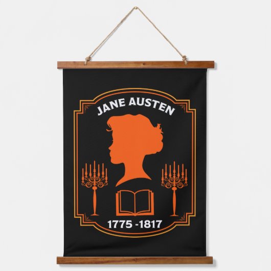 ジェーン・オースティン・イングリッシュ小説家 吊り下げ型タペストリー (正面)