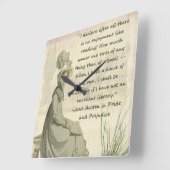 ジェーン・オースティン・ブックラバー スクエア壁時計 (傾斜)