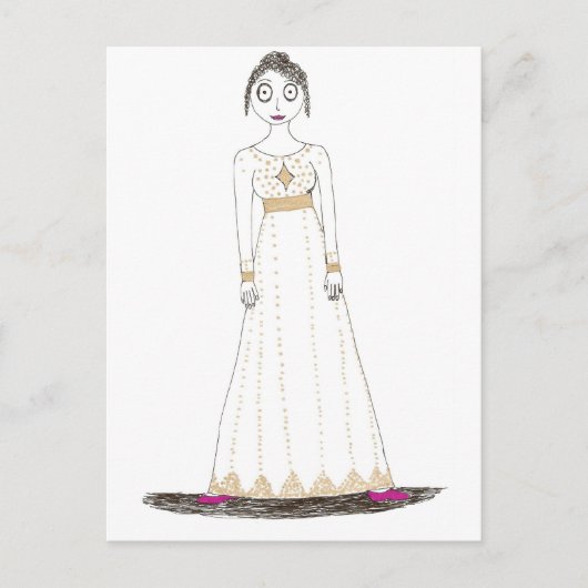 ジェーン・オースティン・不気味な金ゴールド ポストカード (正面)