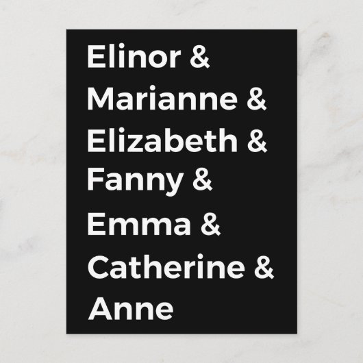 ジェーン・オーステンのヒロイン・イ ポストカード (正面)