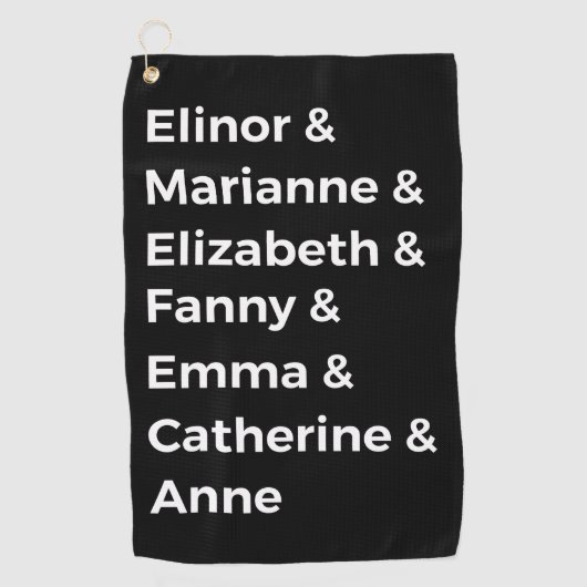 ジェーン·オーステンのヒロインI ゴルフタオル (正面)