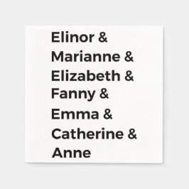 ジェーン·オーステンのヒロインI スタンダードカクテルナプキン