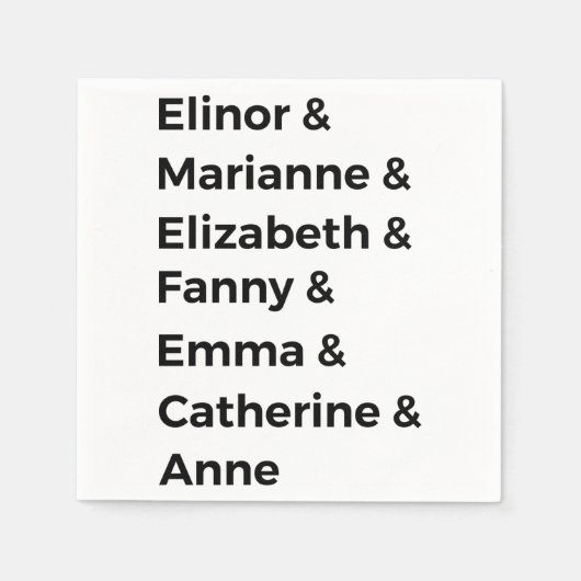 ジェーン·オーステンのヒロインI スタンダードカクテルナプキン (正面)