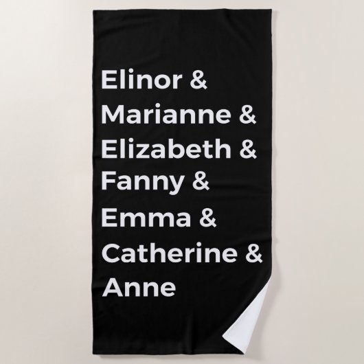 ジェーン·オーステンのヒロインI ビーチタオル (正面)