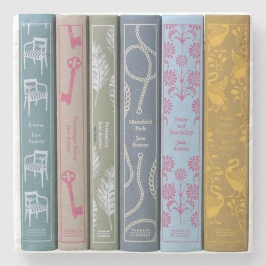 ジェーン・オーステンの小説はあなたの家を高める ストーンコースター (正面)