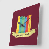 ジェーン·オーステンの小説3 スクエア壁時計 (傾斜)