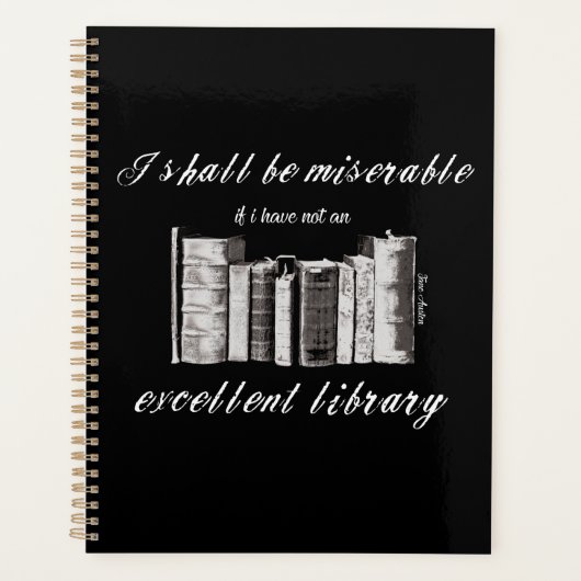 ジェーン・オーステン引用文の本好きの作家 プランナー手帳 (正面)