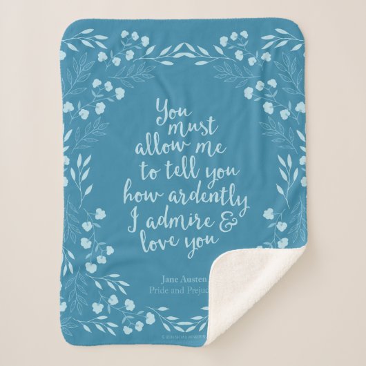 ジェーン·オーステン·プライドと偏見フローラ愛 シェルパブランケット (正面)