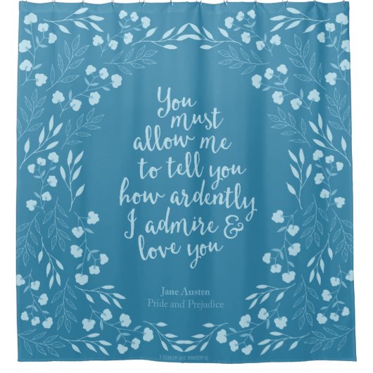 ジェーン·オーステン·プライドと偏見フローラ愛 シャワーカーテン (正面)