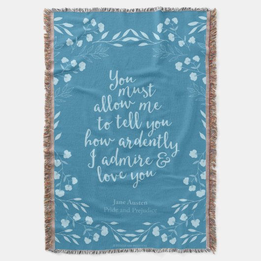 ジェーン·オーステン·プライドと偏見フローラ愛 スローブランケット (正面縦)