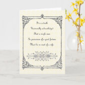 ジェーン・オーステン・プライド・アンド・パイアンティズ・ファーストライン・引用文 カード (黄色い花)