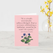 ジェーン·オーステン·プライド·アンド·偏見誕生日 カード (黄色い花)