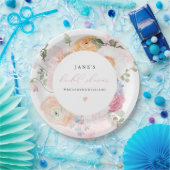 ジェーン ブラッシュ フローラルペタル＆プロセッコ ブライダルシャワー ペーパープレート (パーティー)