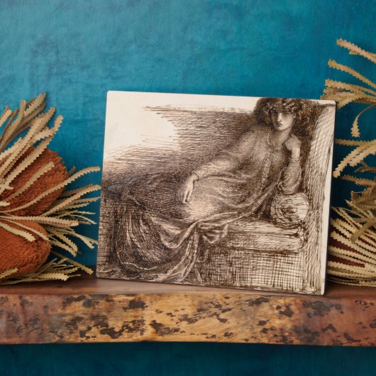 ジェーン・モリス夫人がソファにもたれかかって フォトプラーク (側面)