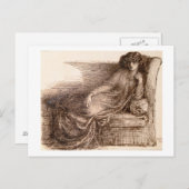 ジェーン・モリス夫人がソファにもたれかかって ポストカード (正面/裏面)