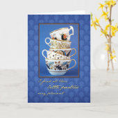 ジェーンAustenのパーティーのティーカップの空白のな挨拶状 カード (黄色い花)