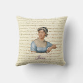 ジェーンAustenのポートレートおよび引用文の枕P&P S&S クッション (裏面)