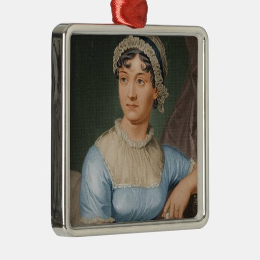 ジェーンAustenのポートレートのクリスマスの休日 メタルオーナメント (右)